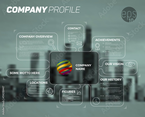 Vector design infographic template of company overview