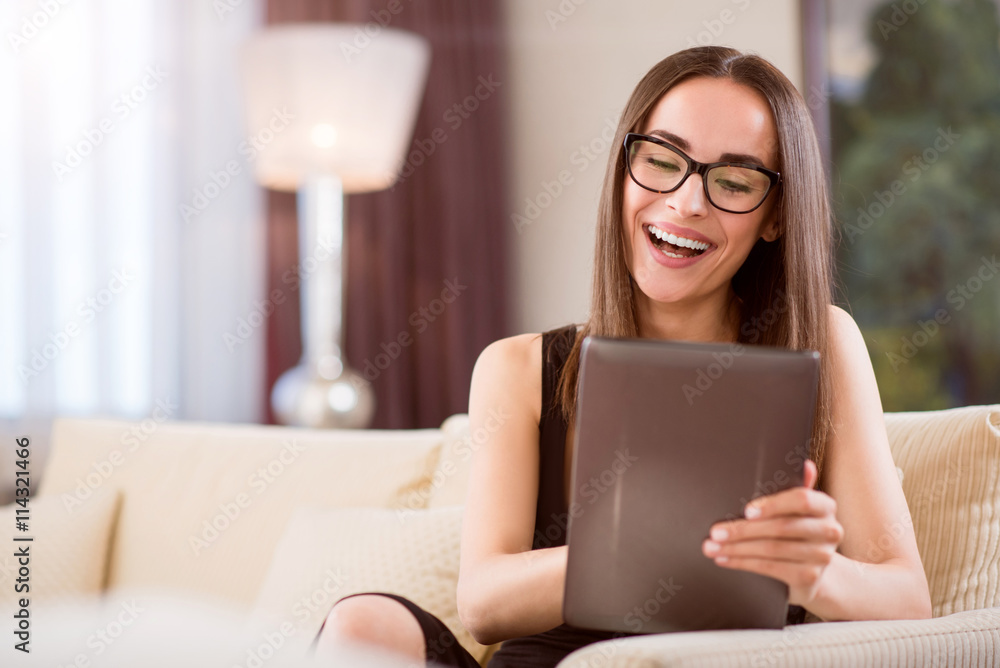 Gorgeous woman using a tablet Gorgeous woman using a tablet