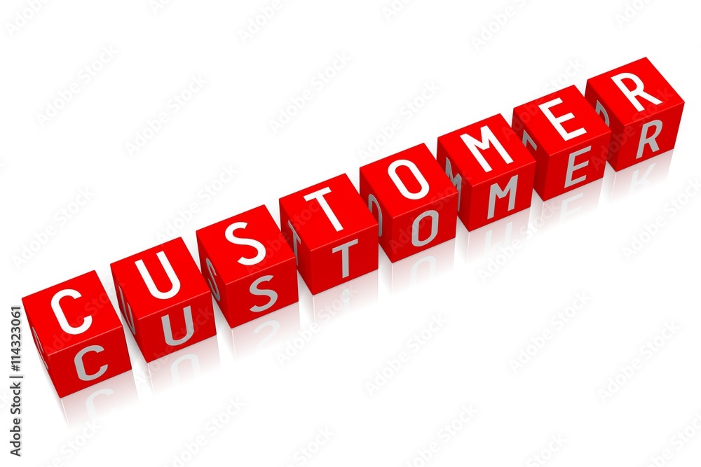 Customer - 3D cube word Customer - 3D cube word