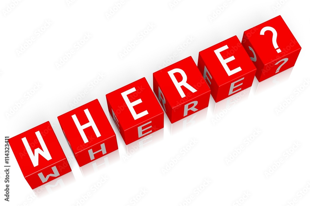 Where - 3D cube word Where - 3D cube word