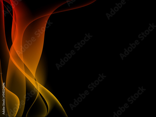 Fire flame on black background