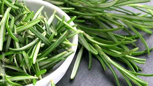 Rotating Rosemary as not loopable detailed 4K UHD footage