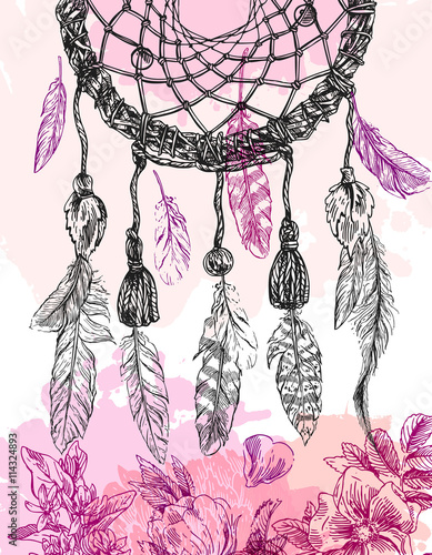 hand drawn illustration dreamcatcher
