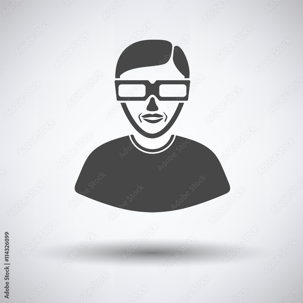 Man with 3d glasses icon