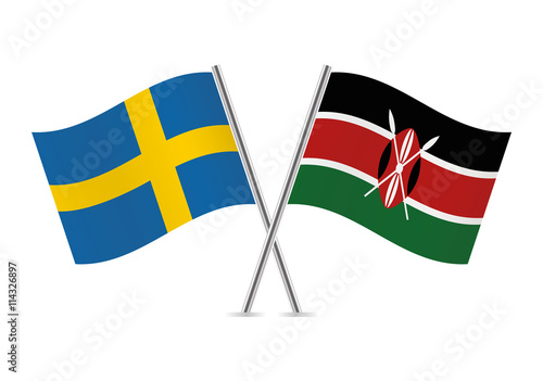 Swedish and Kenyan flags. Vector illustration. Free Download Swedish and Kenyan flags. Vector illustration. - GFXLoad