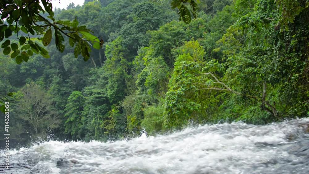 FullHD video - Wild, raging waters of a mountain stream in Southeast Asia, cascading over a waterfall, with sound. FullHD video - Wild, raging waters of a mountain stream in Southeast Asia, cascading over a waterfall, with sound.