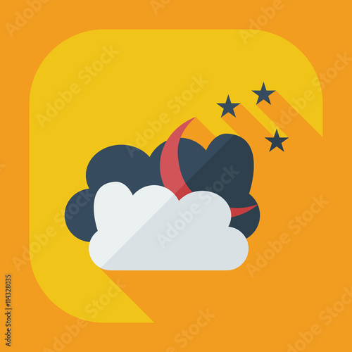 Flat modern design with shadow icons Muslim heaven