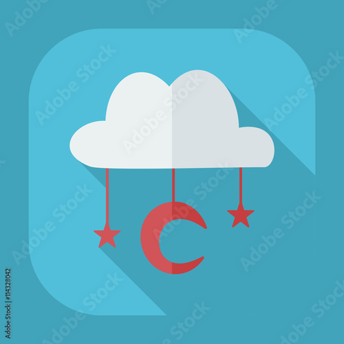 Flat modern design with shadow icons Muslim heaven
