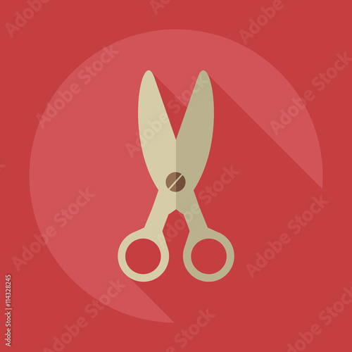 Flat modern design with shadow icons scissors