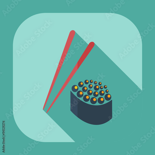 Flat modern design with shadow icons Japanese sushi