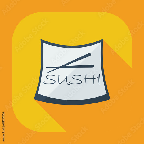 Flat modern design with shadow icons Japanese sushi