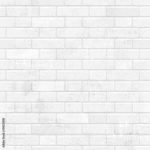 shabby chic white brick wall for your design. © Aloksa