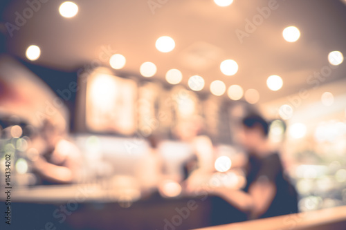 Blurred background , People in Coffee shop blur background with