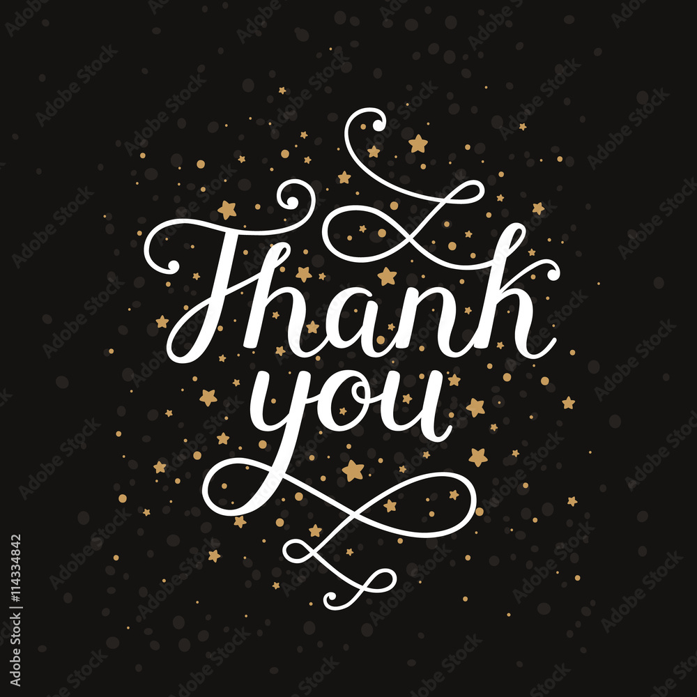 Thank you card with shine stars