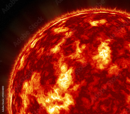 Sun. Global warming 3D illustration