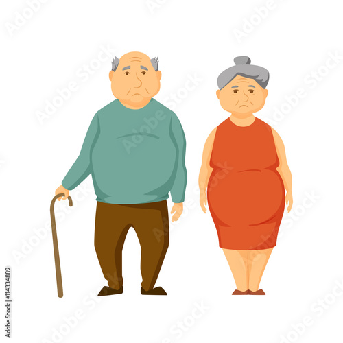 Sad old fat couple