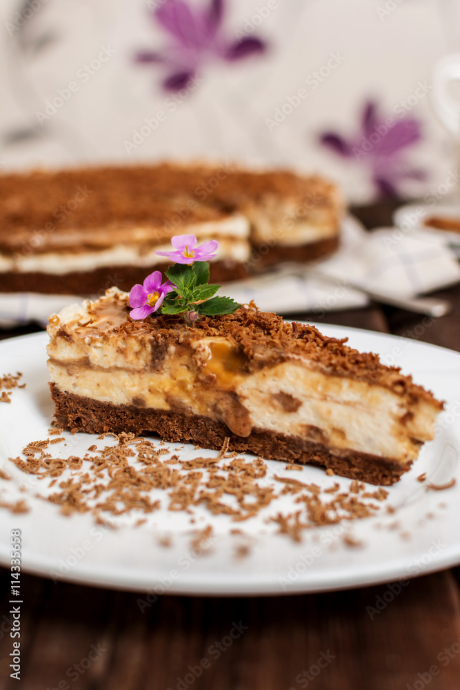 Caramel cheesecake with chocolate Caramel cheesecake with chocolate
