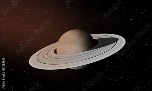 A ringed planet beyond our solar system. Isolated on black. 3D render.