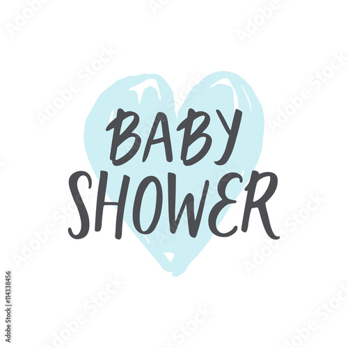 Baby shower girl and boy, vector text. Hand drawn font for design shower invitations, posters and cards