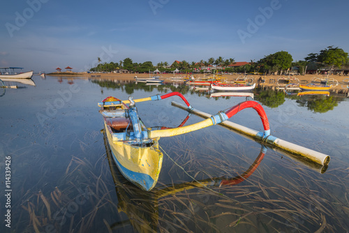 Wallpaper Mural Traditional balinese jukung fishing boats on Sanur beach, Bali Indonesia. Asean Torontodigital.ca