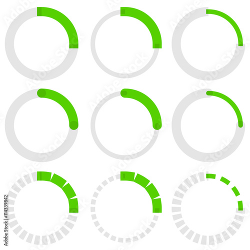 Transparent progress indicators. Preloaders, phase, step indicat