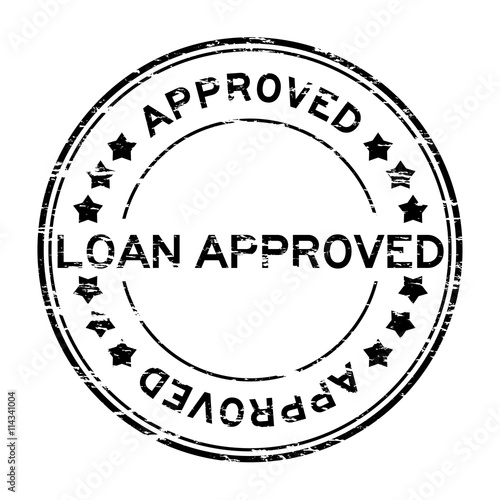 Grunge loan approve with star rubber stamp