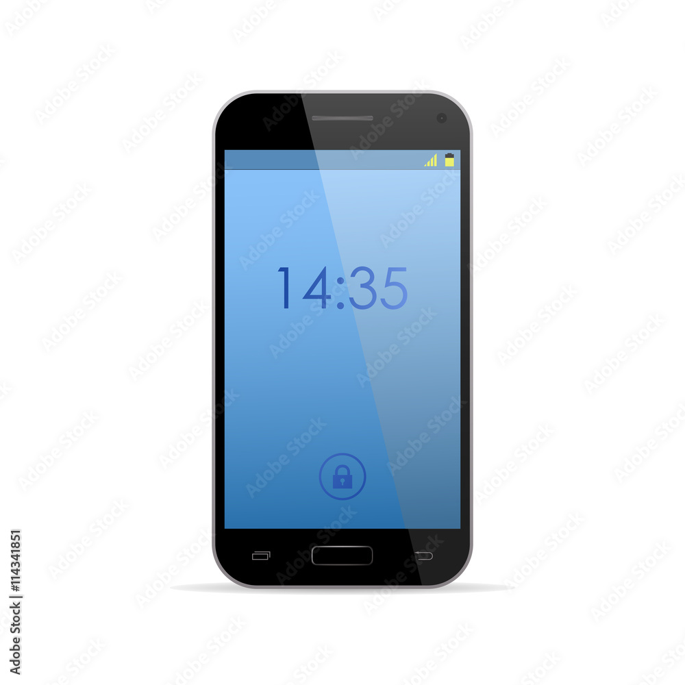 Modern black touchscreen cellphone, smartphone Modern black touchscreen cellphone, smartphone