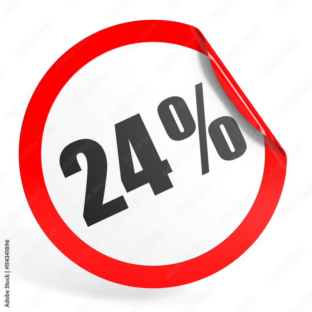 Discount 24 percent off. 3D illustration. Discount 24 percent off. 3D illustration.