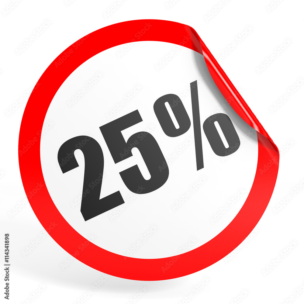 Discount 25 percent off. 3D illustration. Discount 25 percent off. 3D illustration.