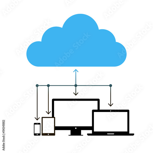Cloud computing concept design. Vector illustration