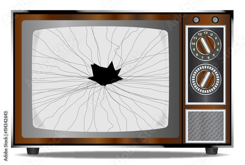 Damaged Television Set