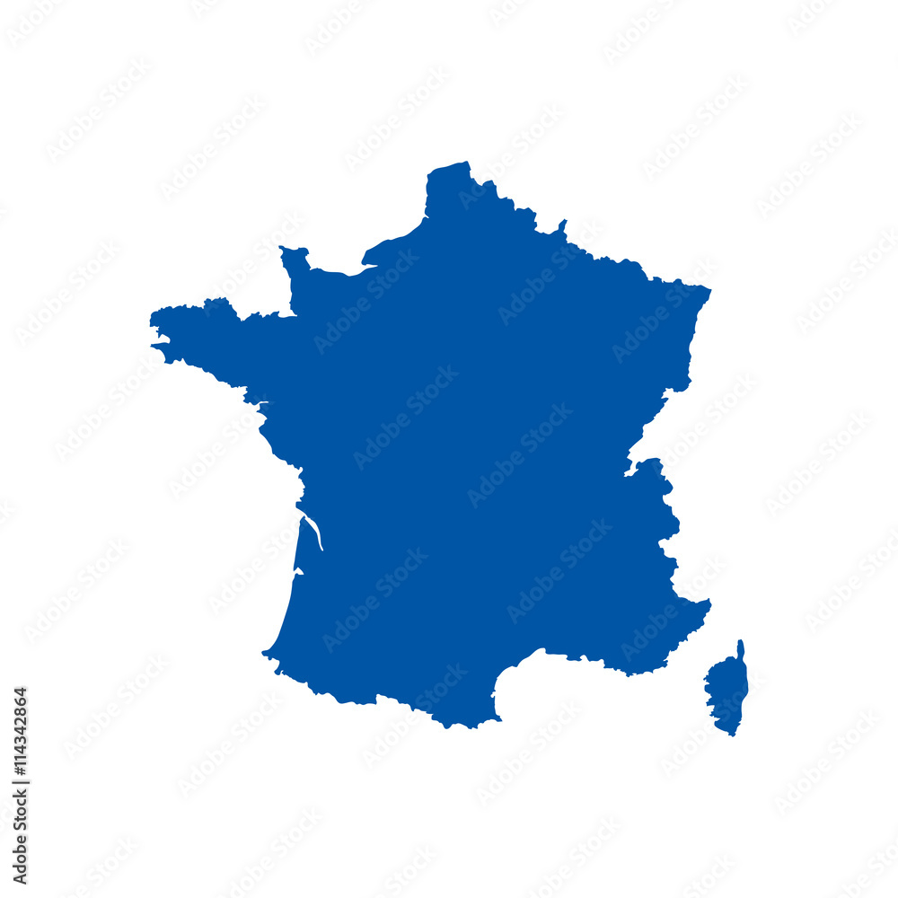 Vector Blue France map.