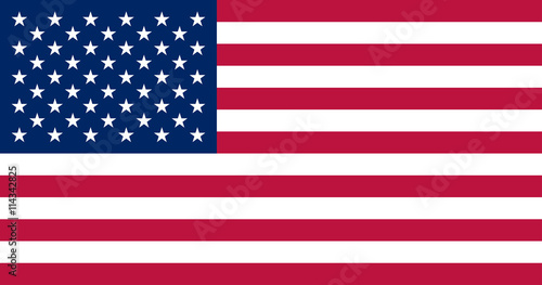 Vector USA flag, official colors and proportion correctly. 