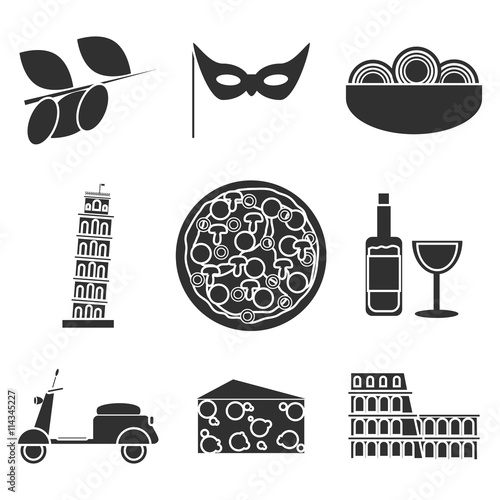Italy icons set