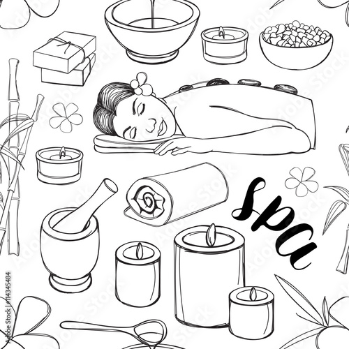 Spa doodle set pattern