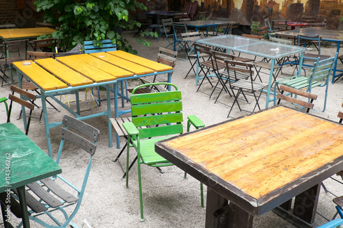 Photography Ruin bar in Budapest without people on summer day