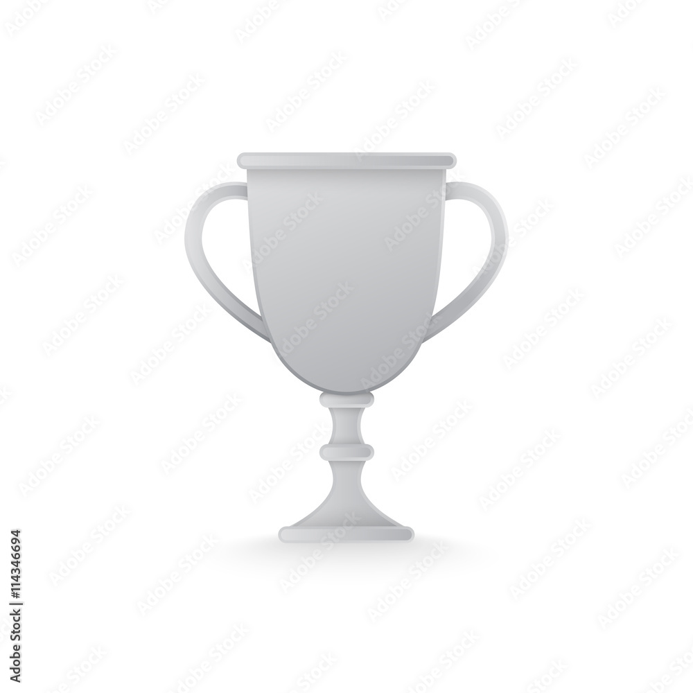 Silver trophy cup isolated on white. Silver trophy cup isolated on white.