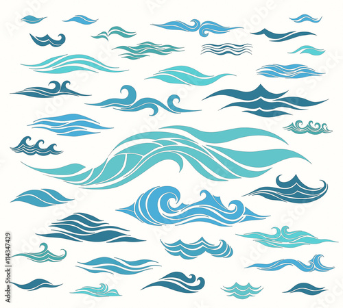 Waves set of elements © orhideia