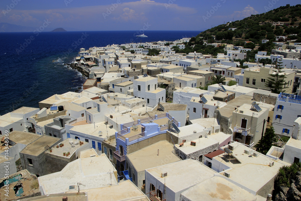 Panoramic view from the Monastery of Panagia Spiliani on Nisyros Island