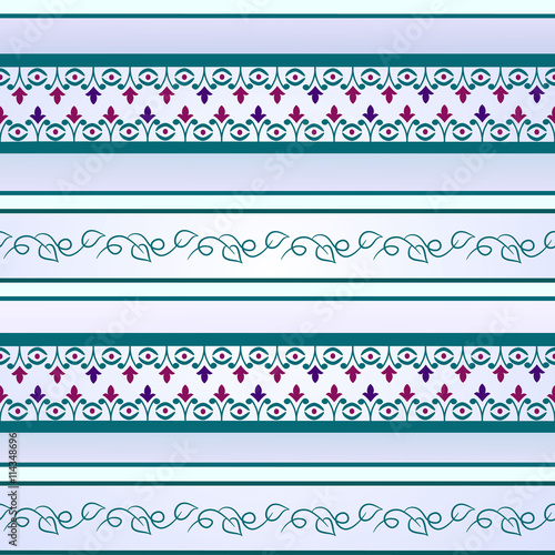 Seamless sample. A vector illustration for your fine female romantic design. Lilac and turquoise colors