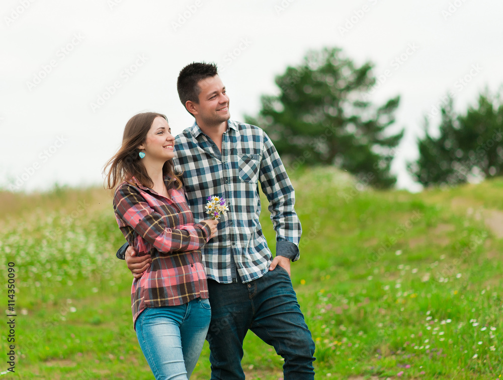 Loving couple having fun on summer vacation Loving couple having fun on summer vacation