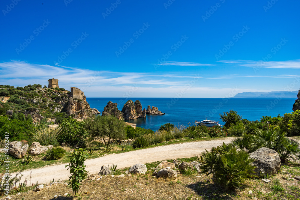 View on Tonnara at Scopello, Sicily, Italy