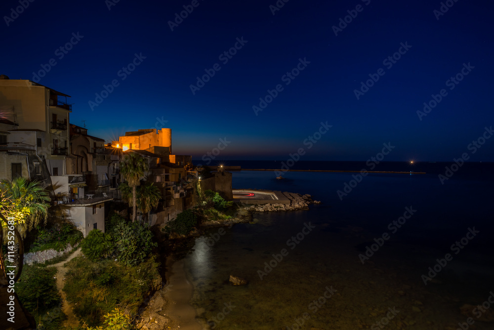 evening view habour of Castellammare del Golfo town