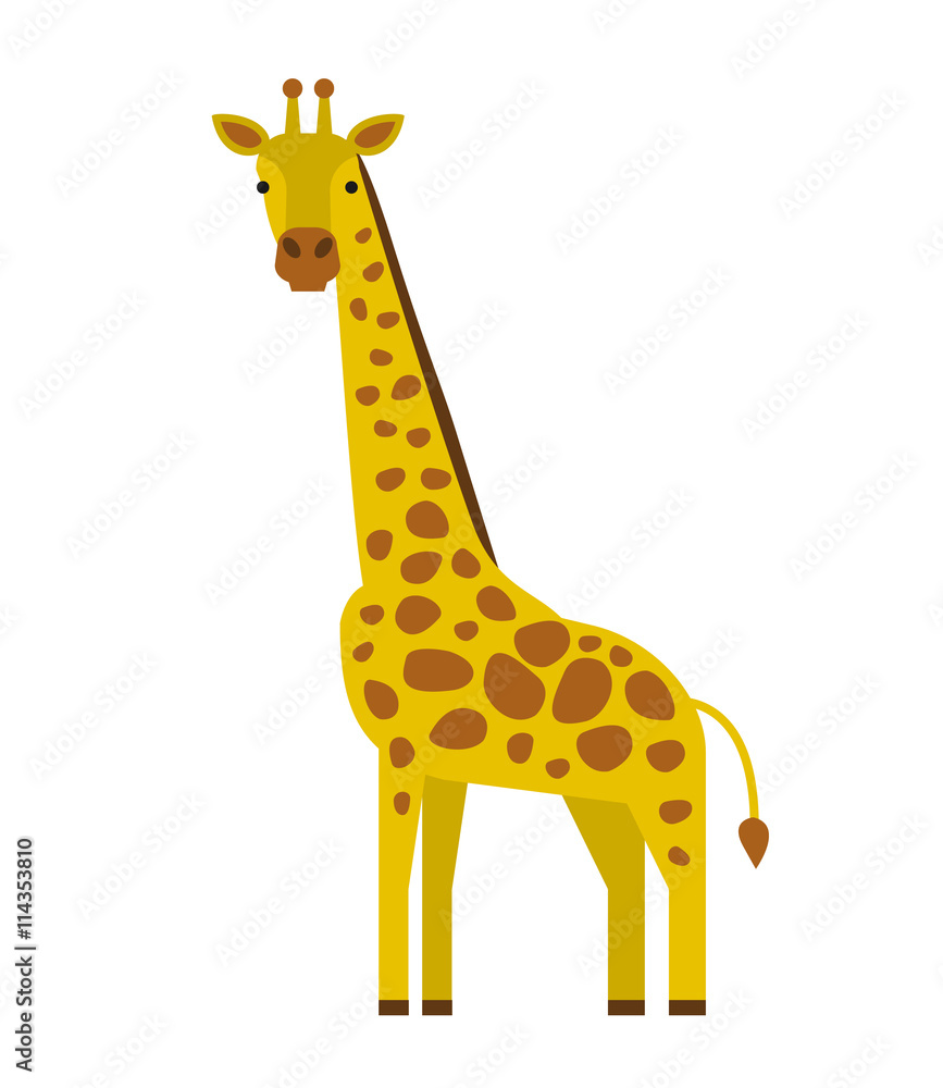 Fototapeta premium cartoon giraffe in flat style isolated on white background