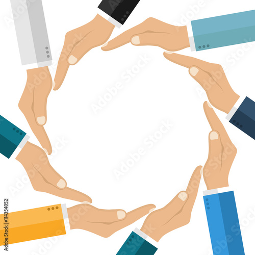 Human hands making circle