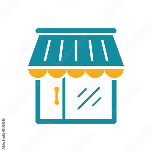store icon flat color on white background