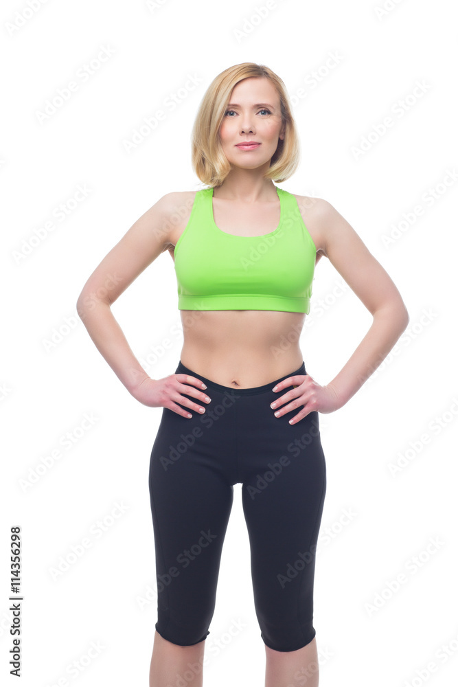 Beautiful middle aged woman doing sport exercise Beautiful middle aged woman doing sport exercise