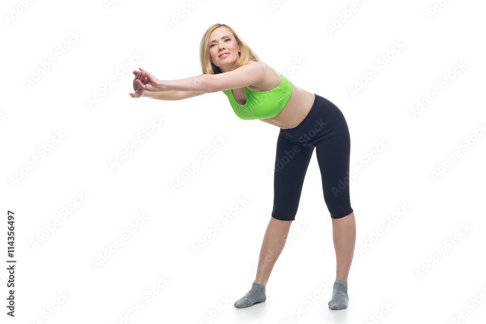 Beautiful middle aged woman doing sport exercise Beautiful middle aged woman doing sport exercise