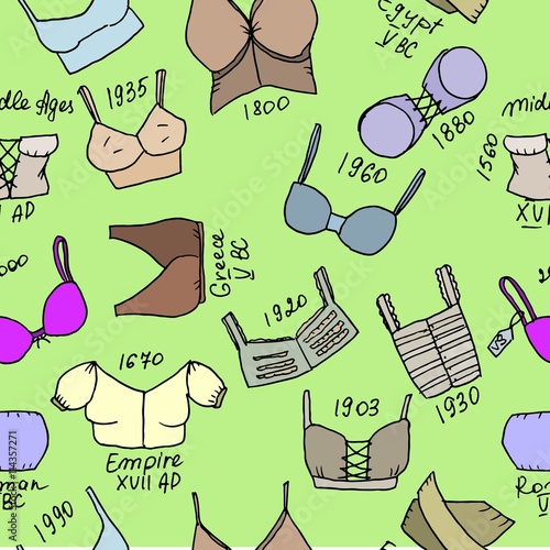 Set of different epoch bras