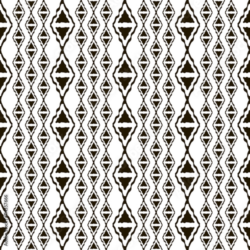 Seamless black and white pattern with ethnic motifs